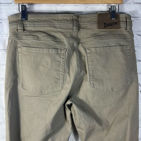 Duluth Mens Flex Fire Hose Brown Denim Jeans Standard Fit size W34 x L32 - Picture 4 of 11